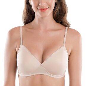 DELIMIRA Women's Wireless Plus Size Seamless Lightly Lined Full Coverage T-Shirt Bra