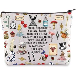 LEVLO Fairy Tale Movie Cosmetic Make up Bag Fairy Tale Fans Gift You Are Braver Stronger Smarter Than You Think Makeup Zipper Pouch Bag For Women Girls