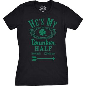 Shes and Hes My Drunker Half Shirt Funny Party Couple Pub Crawl Graphic Shamrock Apparel