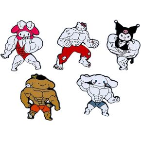 5 قطعة الكرتون مضحك كيتي بروش دبابيس للبالغين لطيف دبابيس سترات مزخرفة بالمينا لحقيبة الظهر الملابس جاكيتات القبعات هدية للأطفال النساء in Kuwait