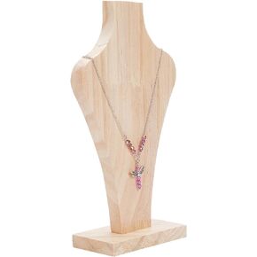 Wooden Bust Necklace Display Stands Chain Holder Jewellery Stand Mannequin for Women Hanging Pendants Chains Natural Wood Jewellery Stand Necklace Organiser Boutiques Exhibition