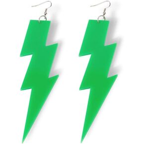 80s Neon Earrings Exaggerated Party Women Lightning Bolt Drop Dangle Earrings for 80's Party Halloween Jewelry Gift