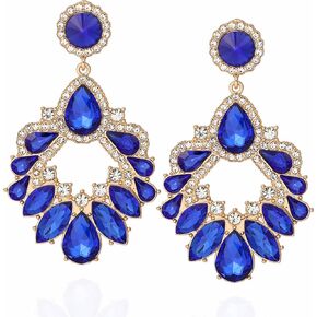 Rhinestone Statement Dangle Earrings Colorful Crystal Drop earrings for Women