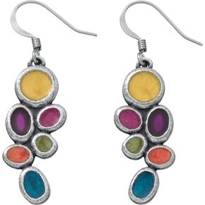 – 'Lindy/Fiesta' - Multicolor Dangly Earrings, 1 ¼" – Cute Boho-Chic Drop Earrings – Handmade Accessories & Unique Jewelry For Women – Hypoallergenic & Nickel Free – Made In USA