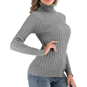 Women Turtleneck Sweater Winter Pullover Lightweight Long Sleeve Knitted Slim Tops