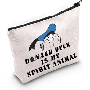 LEVLO Funny Duck Cosmetic Make Up Bag Duck Lover Gift Duck Is My Spirit Animal Makeup Zipper Pouch Bag (Donald Spirit Animal)