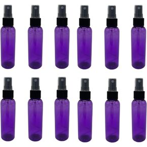 Natural Farms 2 oz Purple Cosmo Plastic Spray Bottles -12 Pack Empty Spray Bottle Refillable - BPA Free - Essential Oils - Aromatherapy | Fine Mist Sprayers with Dust Caps - Made in the USA
