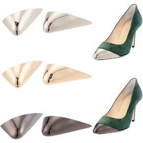 NBEADS 6 Pcs 3 Colors Metal Shoes Pointed Protector, Metal Shoe Toe Protectors Hollow Rhombus High Heel Toes Pump Toe Head Cover for Shoes Protection Repair Accessories