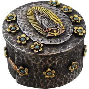 Virgin Mary Lady of Guadalupe Rosary Holder / Trinket Box