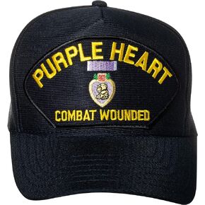 United States Purple Heart Combat Wounded Emblem Patch Hat Navy Blue Baseball Cap