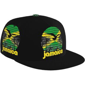 Cute Jamaica Flag Baseball Hat Green and Yellow Baseball Cap Adjustable Jamaican Trucker Hat for Men Women