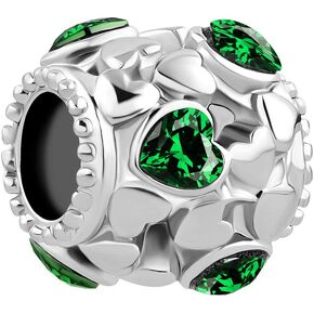 Infinite Love Heart Charm Competible with Pandora Charm Bracelets Women Girls Silver Bead CZ Red Blue White Green Purple