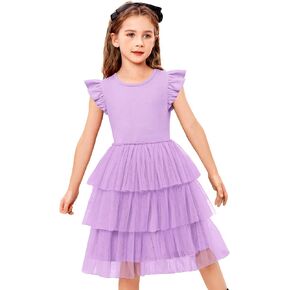 Arshiner Toddler Tutu Dress Girls Fluffy Tiered Summer Dresses Cute Party Tulle Sundress for Kids 2-7Y