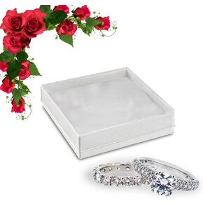 Small Jewelry Box Gift Boxes with Lids - White & Clear Favor Boxes 3.5 x 3.5 (1)
