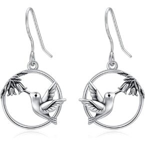 Valentine's Day Gifts Bird Earrings Hummingbird Dragonfly Butterfly Cardinal Earrings for Women 925 Sterling Silver Bird Flower Jewelry Bird Earrings