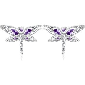Sterling Silver Dragonfly Earrings for Women: Celtic Infinity Dangle Dragonfly Earrings Christmas Jewelry Gifts for Dragonfly Lovers