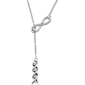 FUTOP Science Gift Biologist Science Jewelry DNA Microscope Lariat Y Necklace Necklace Gift for Scientists, Chemists