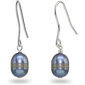 Sterling Silver Baroque Cultured Freshwater Pearl Dainty Drop Dangle Earrings