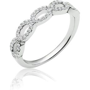 SolidSilver- Sterling Silver Infinity Eternity Crystal Clear CZ Band Ring | Sizes 6-9