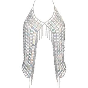Boho Body Chain Sexy Sequins Bra Chains Bikini Tassel Chest Chain