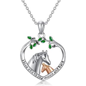 925 Sterling Silver Cat/Sloth/Bunny/Elephant/Flamingo/Cow/Horse Necklace Cute Animal Pendant Jewelry Gifts for Women Mother Animals Lover