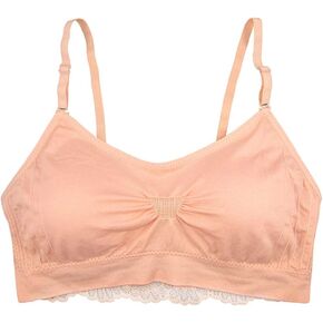 Coobie Seamless Lace Back Scoopneck Bra (One Size, Peach)