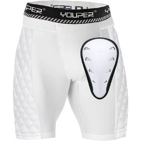 Youper Adult Elite Compression Padded Sliding Shorts w/Protective Athletic Cup for Baseball, Football