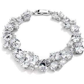 سوار مارييل للعرائس والزفاف مع زركونيا مكعب متعدد الأشكال، مثالي للعرائس أو أم العروس in Kuwait