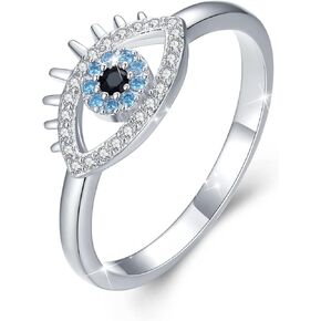 JUSTKIDSTOY خاتم عين الشر 925 فضة خواتم تركية للنساء مجوهرات عين الشر هدايا لصديقة الأم in Kuwait