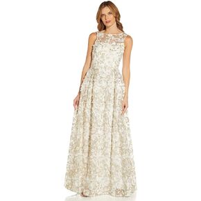 Adrianna Papell Women's Metallic Floral Gown