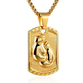 Fitness Boxing Gloving Pendant Necklace for Men Men's Body Style Stainless Steel Masculine Glove Necklaces