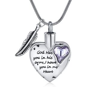 RIMZVIUX Heart Urn Necklace for Ashes Stainless Steel Cremation Jewelry for Ashes Keepsake Necklaces …