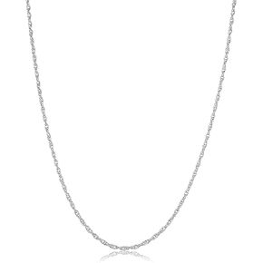 Savlano 925 Sterling Silver 1.5mm Solid Italian Rope Diamond Cut Twist Link Chain Necklace With a Gift Box For Men & Women - Made in Italy