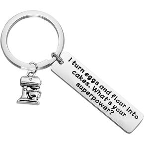 Zuo Bao Funny Baker Gift Pastry Chef Keychain I Turn Eggs and Flour Into Cakes Pastry Chef Patisserie School Graduation Gift