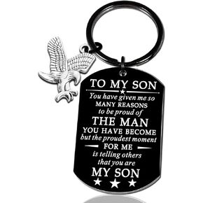 Son Gifts From mom GIfts For Son From Mom Christmas Gifts For Son Encouragement Keychain Gifts for Son Inspirational Presents For Son From Mom Dad Birthday Keyring
