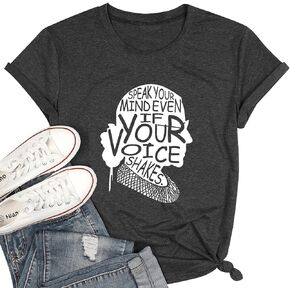 FASHGL RBG Shirt Ruth Bader Ginsburg Shirt RBG Tshirt for Women Ruth Tee Shirt Speak Your Mind Tee Ruth Bader Ginsburg Shirt