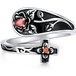 DAOCHONG Spoon Ring Sterling Silver Rose/Sunflower/Dragonfly Vintage Spoon Ring Antique Adjustable Thumb Ring Jewelry For Women Girls