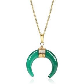 COAI Healing Crystal Moon Necklace for Women