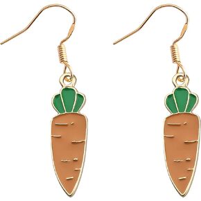 MAOFAED Rabbit Carrot Earrings Rabbit Gift Animal Lover Gift Bunny Jewelry for Girl Gift for Daughter