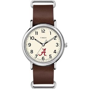 Men's Collegiate Weekender 40mm Quartz Leather Strap