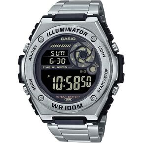 Casio LED Illuminator Men's Quartz Digital Watch Day/Date Indicator 100M Water Resistant 5 AlarmMWD-100HD-1BV