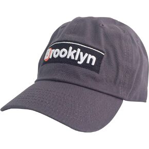 Tee Luv Brooklyn Baseball Cap - Licensed MTA Subway Sign Graphic Hat (Dark Grey)
