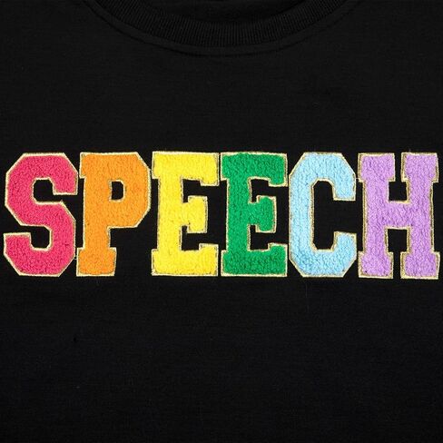 MOUSYA Speech Sweatshirt Women SLP Language Pathologist Pullover Chenille Letter Patch Shirt Inspirational Top in Saudi Arabia