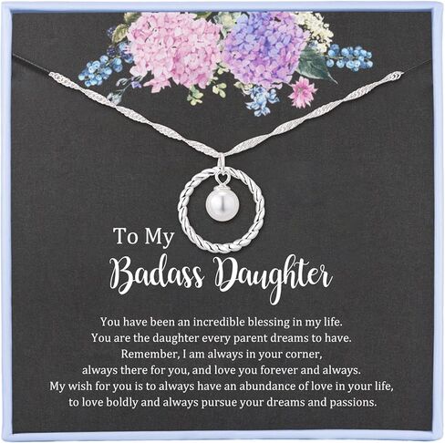 هدايا ابنة بدس، قلادة ابنة بدس قلادة من الفضة الاسترليني هدية عيد ميلاد ابنة قلادة ابنة بدس من أبي in Kuwait