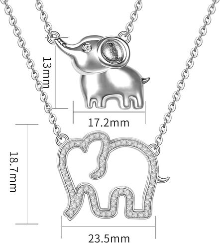 هدايا الأم والابنة - قلادة مطابقة للأم / الابنة / المرأة / الفتاة، مجموعة مجوهرات حيوانات من الفضة الإسترلينية S925 مكونة من قطعتين هدية مغناطيسية قابلة للفصل / قابلة للدمج in Kuwait