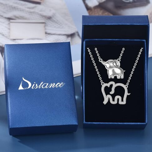 هدايا الأم والابنة - قلادة مطابقة للأم / الابنة / المرأة / الفتاة، مجموعة مجوهرات حيوانات من الفضة الإسترلينية S925 مكونة من قطعتين هدية مغناطيسية قابلة للفصل / قابلة للدمج in Kuwait