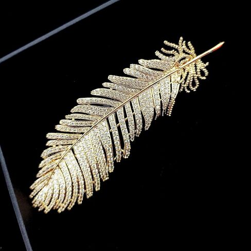 لهجة ذهبية رائعة كاملة مايكرو تمهيد تشيكوسلوفاكيا نبات السرخس دبابيس ودبابيس مجوهرات نباتية لامعة in Kuwait