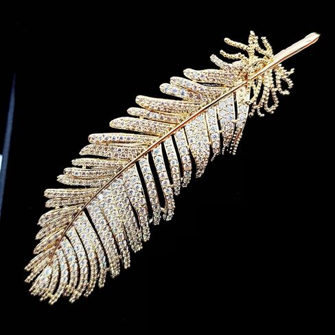 لهجة ذهبية رائعة كاملة مايكرو تمهيد تشيكوسلوفاكيا نبات السرخس دبابيس ودبابيس مجوهرات نباتية لامعة in Kuwait