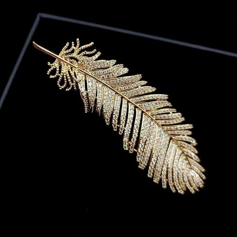 لهجة ذهبية رائعة كاملة مايكرو تمهيد تشيكوسلوفاكيا نبات السرخس دبابيس ودبابيس مجوهرات نباتية لامعة in Kuwait