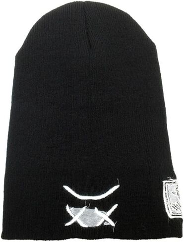2PCS الأزياء حزينة البكاء الوجه Skullies هود الشتاء الدافئة قبعات الرياضة قبعة صغيرة القبعات الأزواج in Saudi Arabia